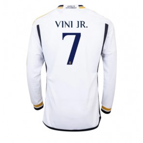Lacne Muži Futbalové dres Real Madrid Vinicius Junior #7 2023-24 Dlhy Rukáv - Domáci